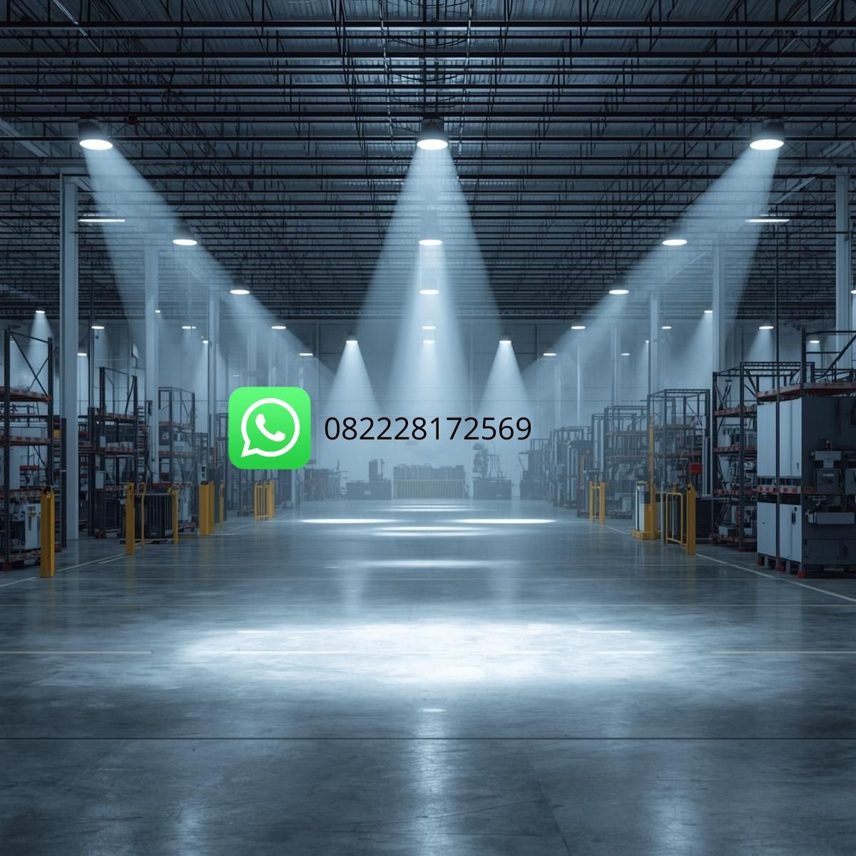 pemasangan lampu LED gudang pabrik hemat energi