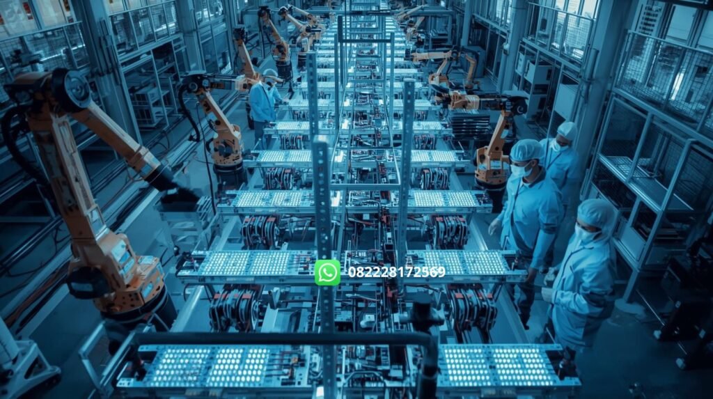 proses pembuatan lampu led di pabrik