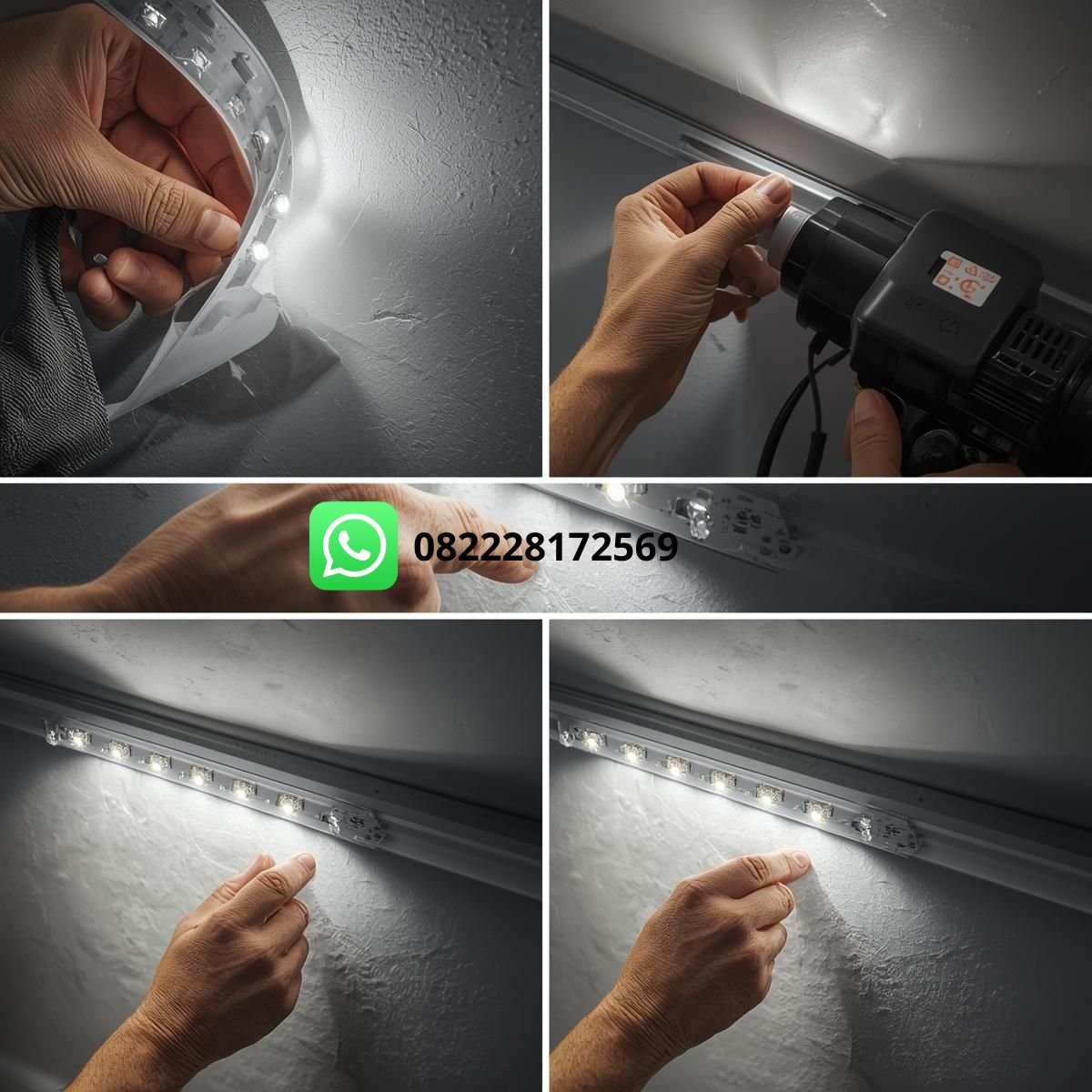 cara memasang lampu LED strip