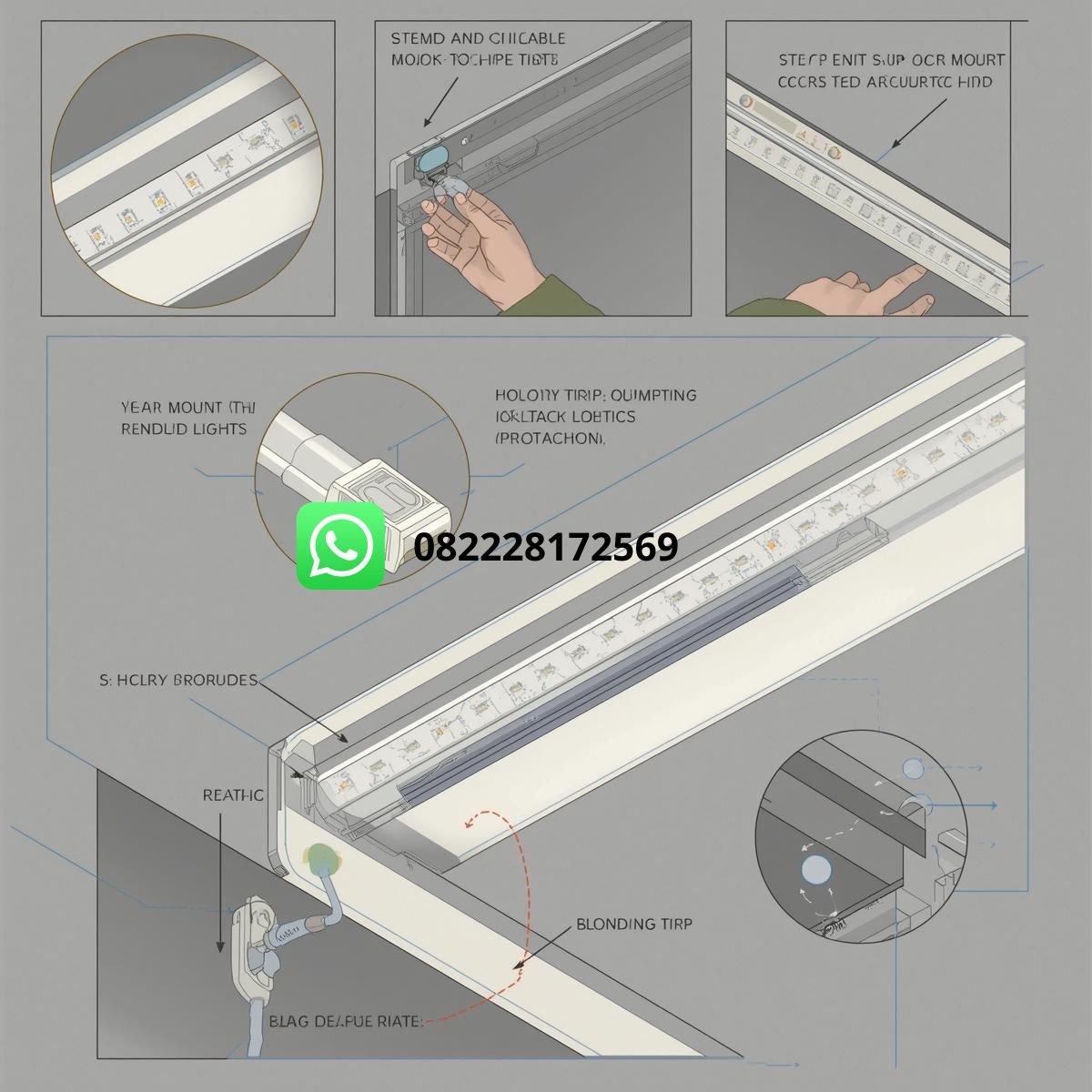 cara memasang downlight LED di plafon
