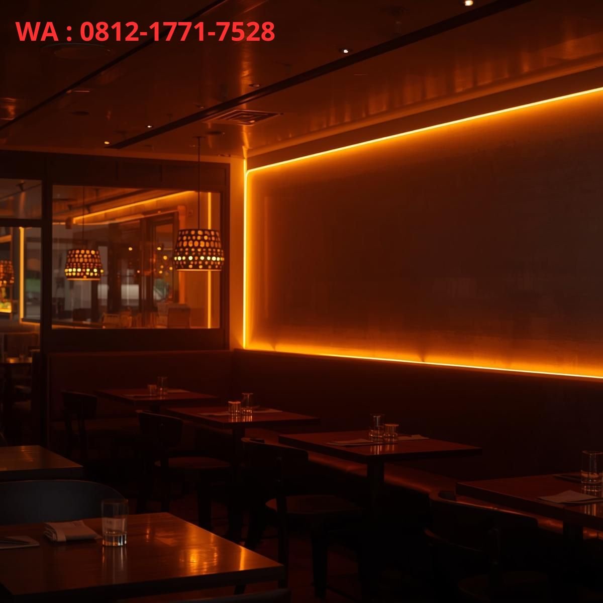 cahaya led restoran cafe