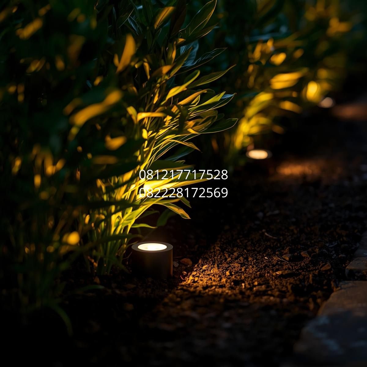 lampu sorot dekorasi taman