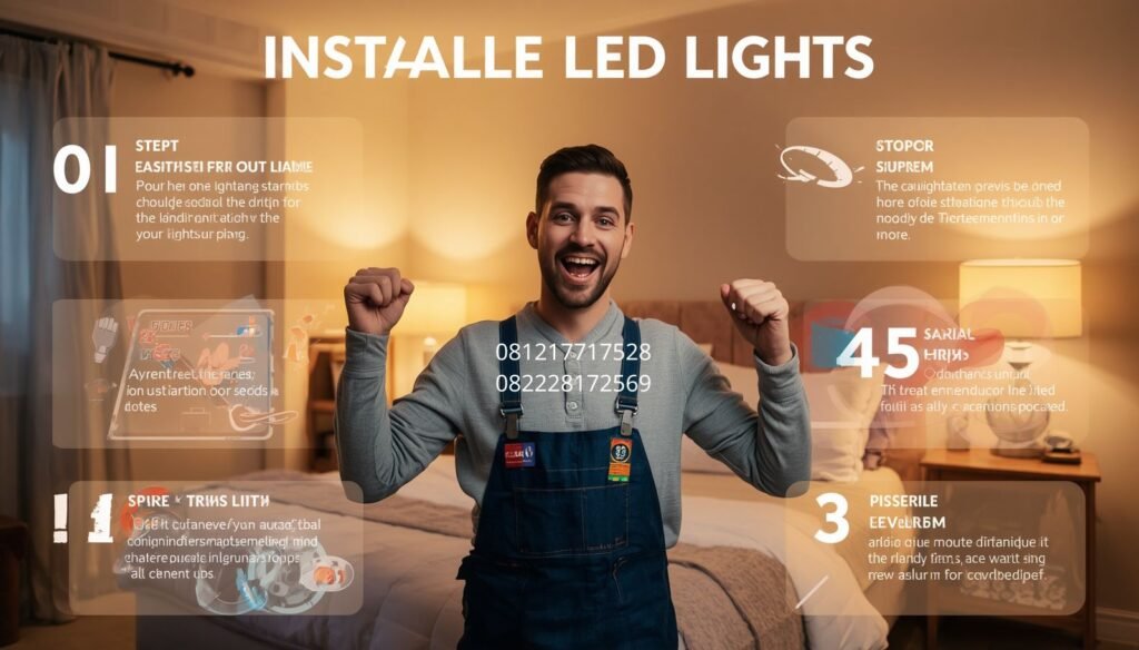 cara pasang lampu LED