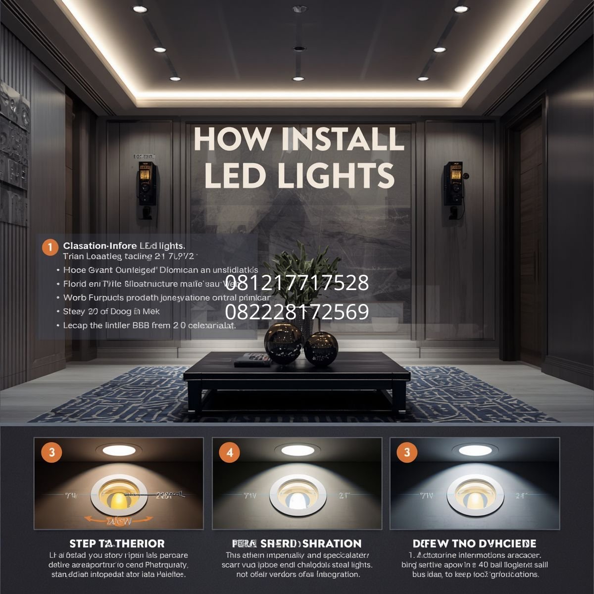 pemasangan lampu LED plafon