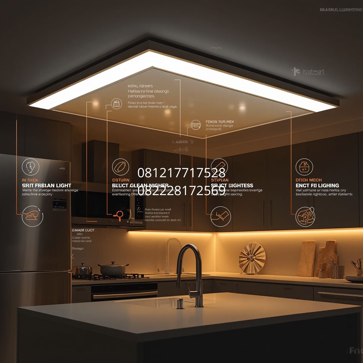 pasang lampu LED strip tersembunyi