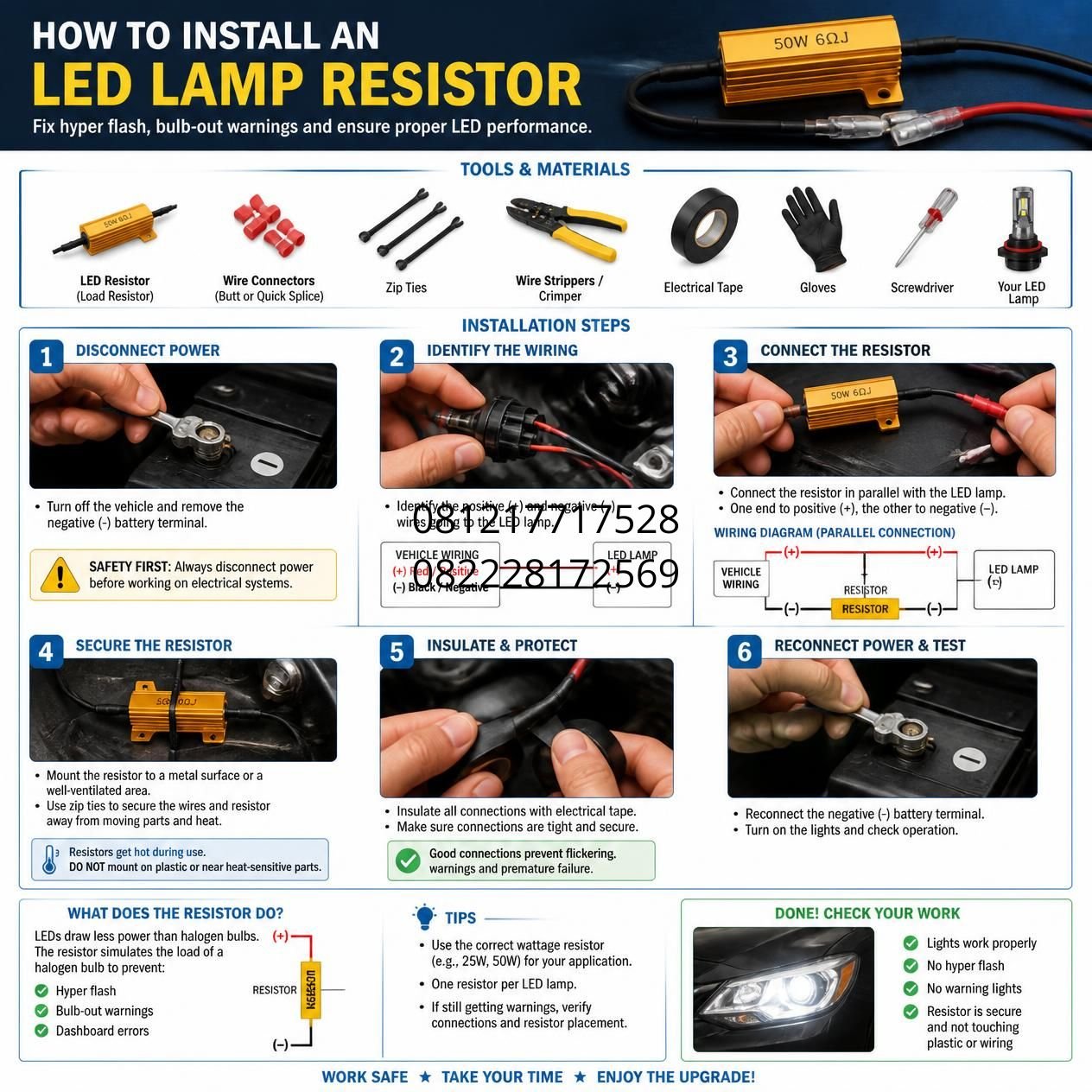 pemasangan resistor LED