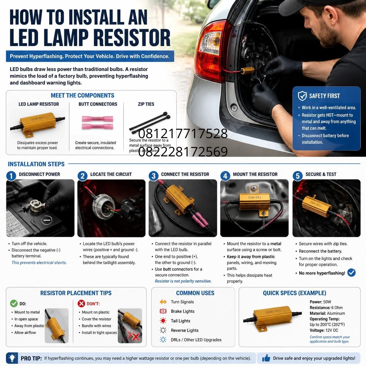 fungsi resistor pada lampu LED