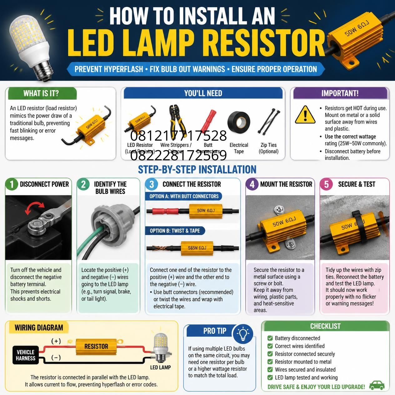 rangkaian resistor LED sederhana