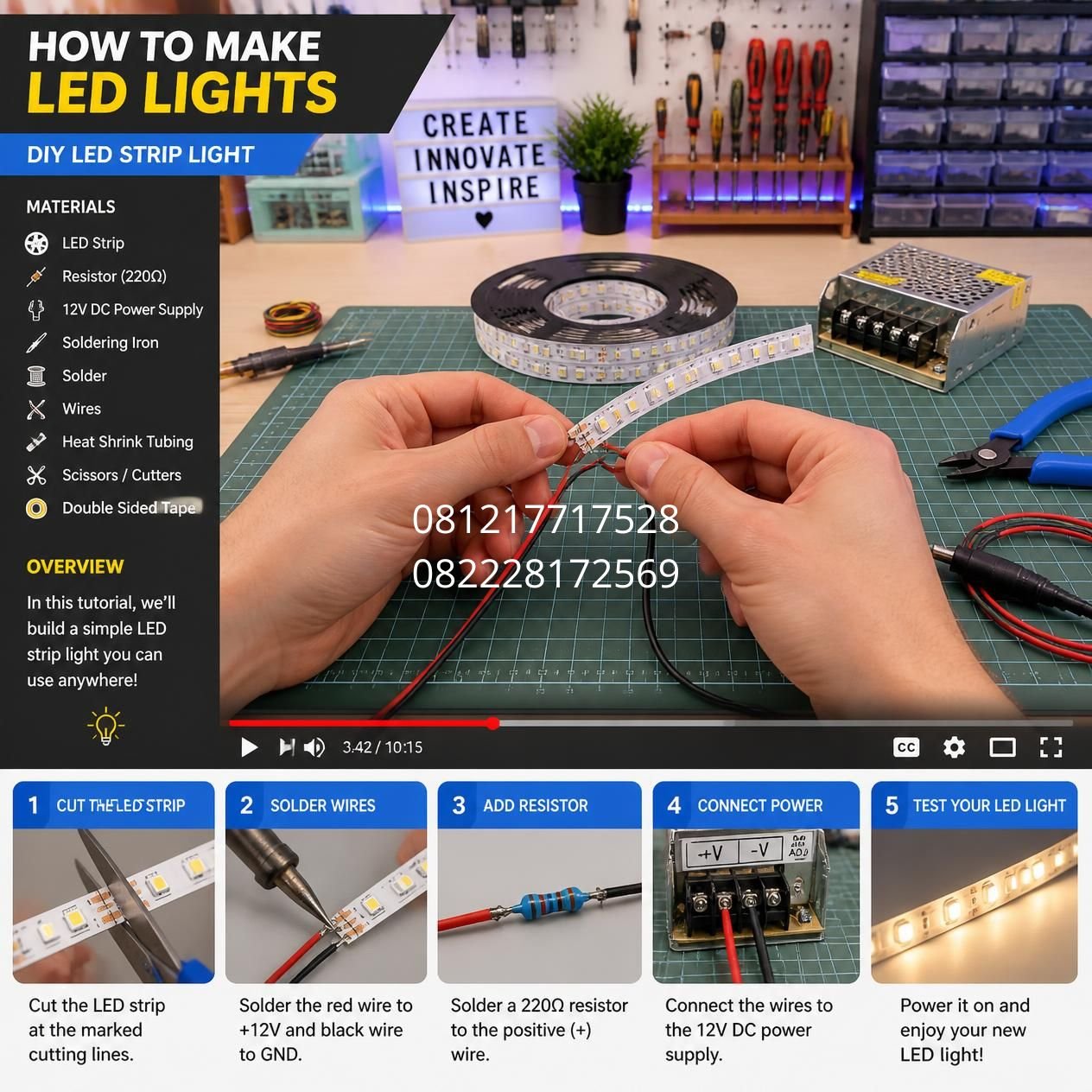rangkaian lampu LED sederhana