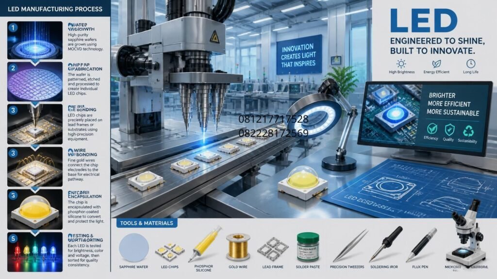 cara membuat lampu LED