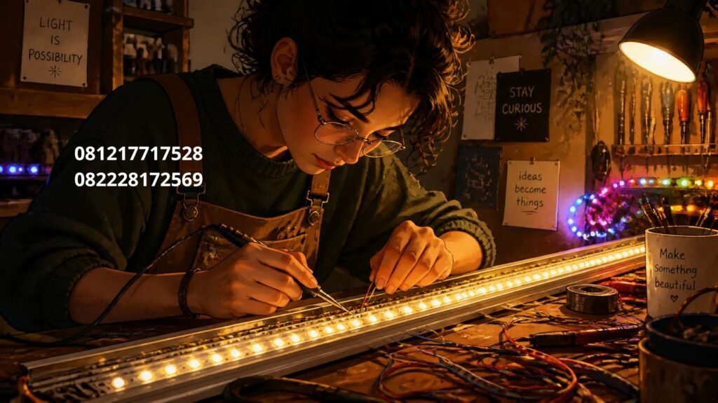 cara memperbaiki lampu LED panjang