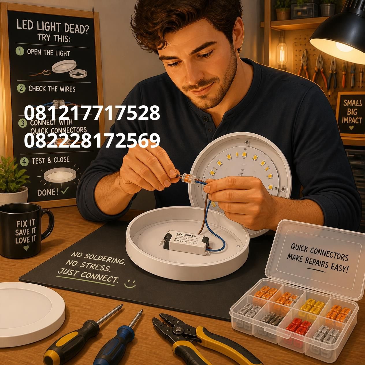 cara servis lampu LED