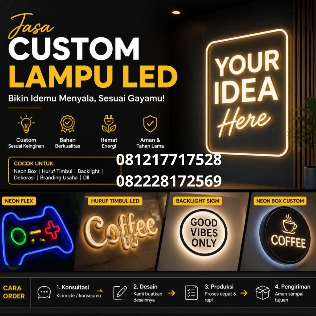 Jasa Pembuatan Lampu LED Custom