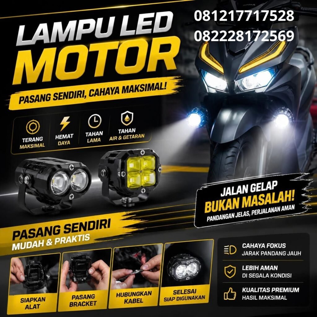 Lampu LED Motor Mudah Dipasang
