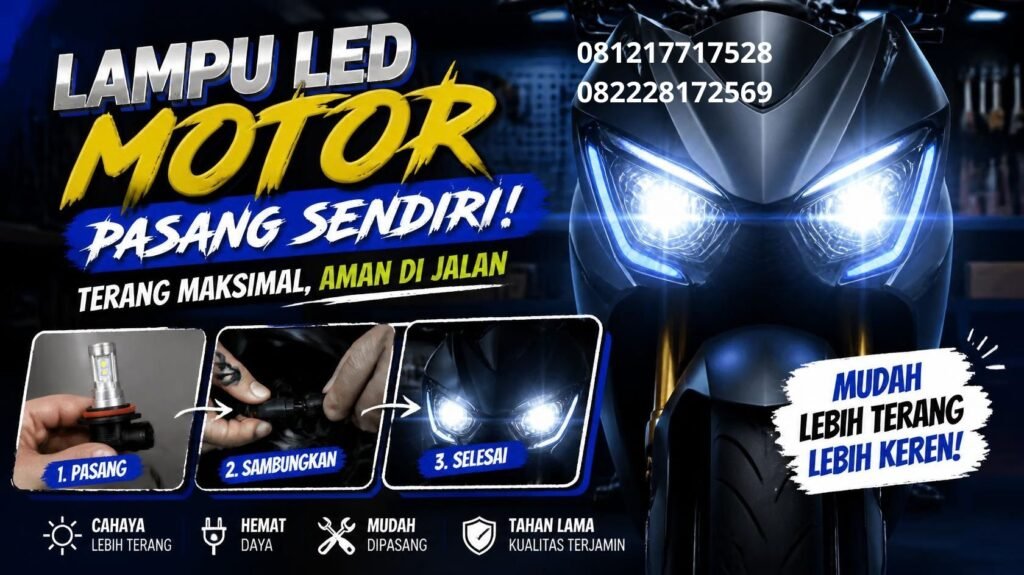 Lampu LED Motor Pasang Sendiri