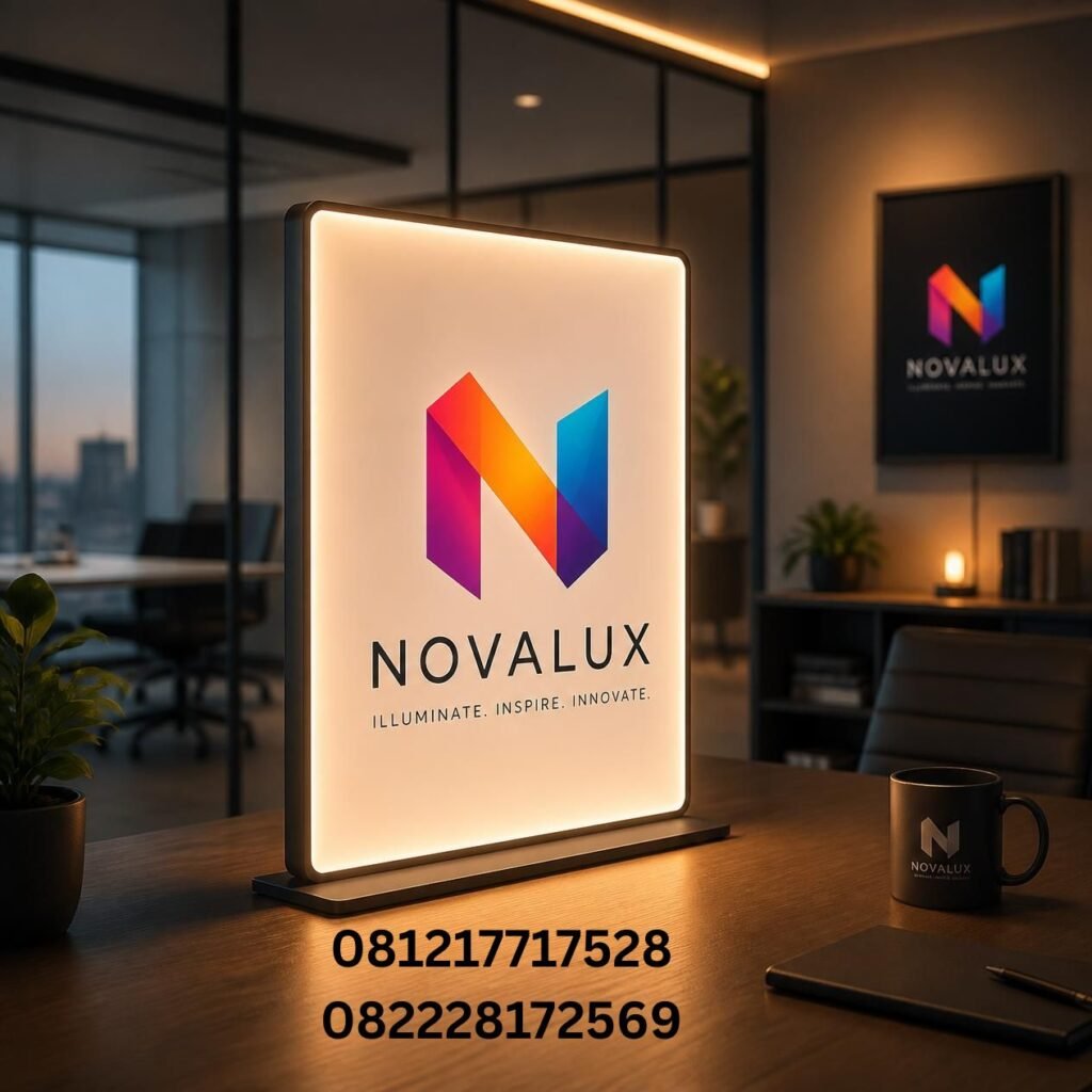 Lampu panel LED custom logo kantor