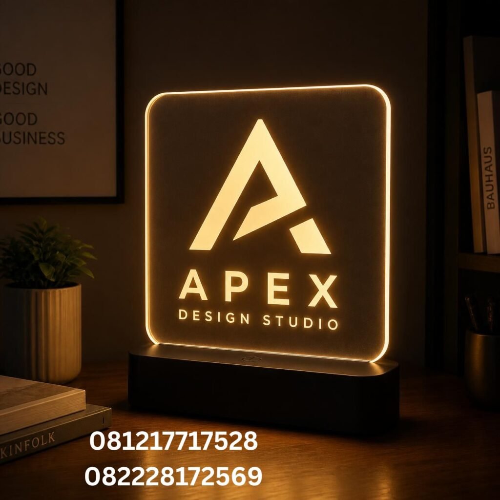 Lampu panel LED custom logo murah
