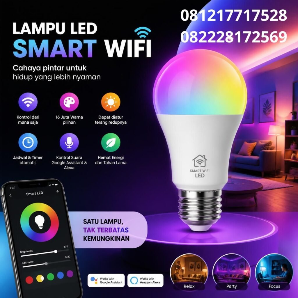 Lampu LED pintar kontrol aplikasi
