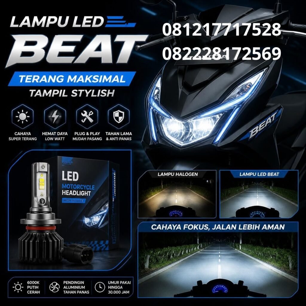 Lampu depan LED motor Beat